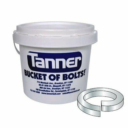 TANNER 1/2in Split Lock Washers, Steel, Zinc Plated, Bucket-of-Bolts! 3500 Pieces per Bucket TB-364